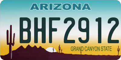 AZ license plate BHF2912