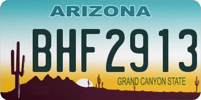 AZ license plate BHF2913