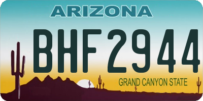AZ license plate BHF2944