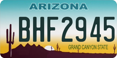AZ license plate BHF2945