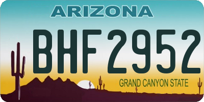 AZ license plate BHF2952