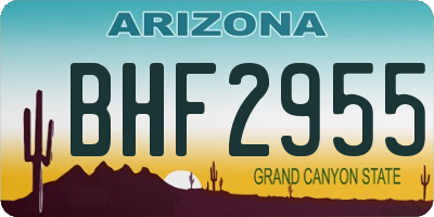 AZ license plate BHF2955