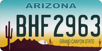 AZ license plate BHF2963