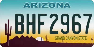 AZ license plate BHF2967