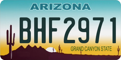 AZ license plate BHF2971