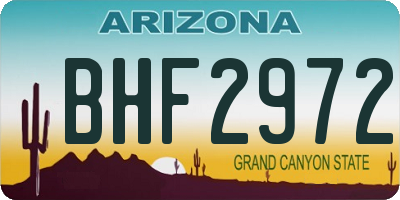 AZ license plate BHF2972