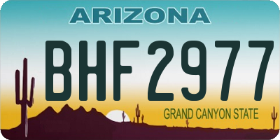AZ license plate BHF2977