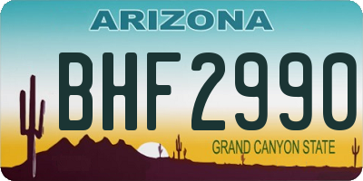 AZ license plate BHF2990