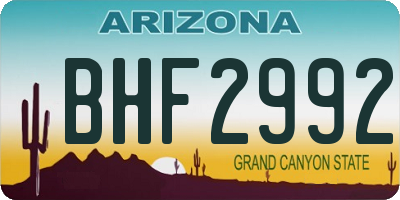 AZ license plate BHF2992