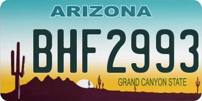 AZ license plate BHF2993