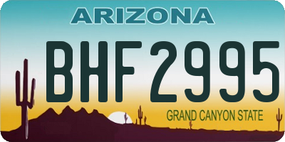 AZ license plate BHF2995