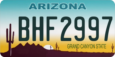 AZ license plate BHF2997
