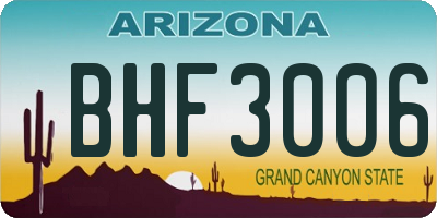 AZ license plate BHF3006