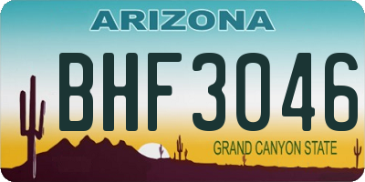 AZ license plate BHF3046
