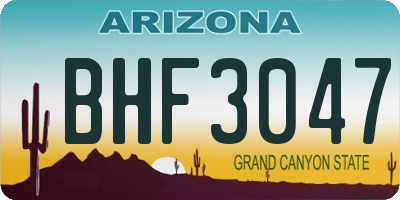 AZ license plate BHF3047