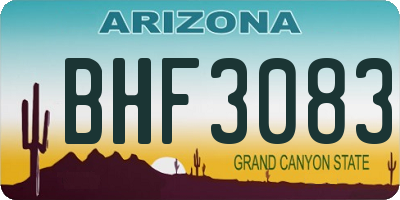 AZ license plate BHF3083