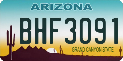 AZ license plate BHF3091