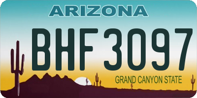 AZ license plate BHF3097