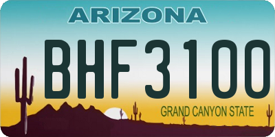 AZ license plate BHF3100