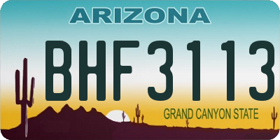 AZ license plate BHF3113