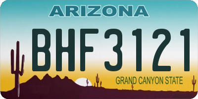 AZ license plate BHF3121