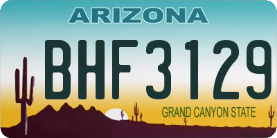AZ license plate BHF3129