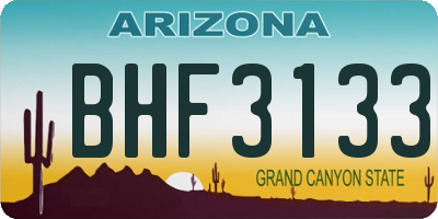 AZ license plate BHF3133