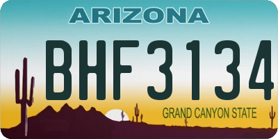 AZ license plate BHF3134