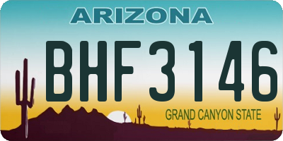 AZ license plate BHF3146