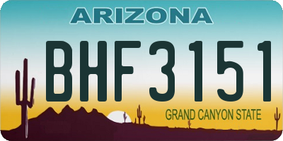 AZ license plate BHF3151