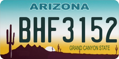 AZ license plate BHF3152