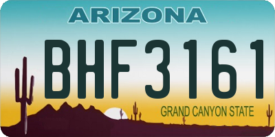 AZ license plate BHF3161