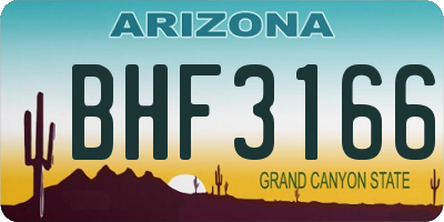 AZ license plate BHF3166