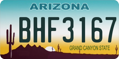 AZ license plate BHF3167