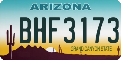 AZ license plate BHF3173
