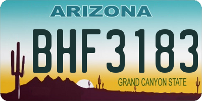 AZ license plate BHF3183