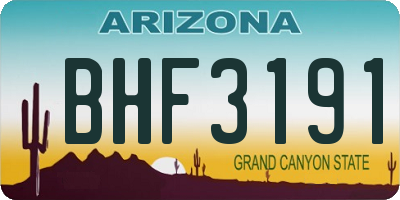 AZ license plate BHF3191