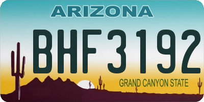 AZ license plate BHF3192
