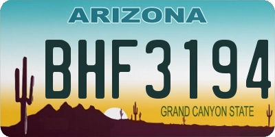 AZ license plate BHF3194