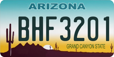 AZ license plate BHF3201