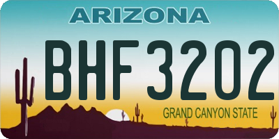 AZ license plate BHF3202