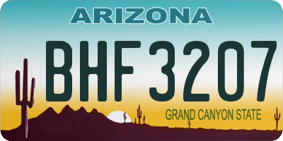 AZ license plate BHF3207