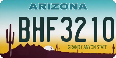 AZ license plate BHF3210