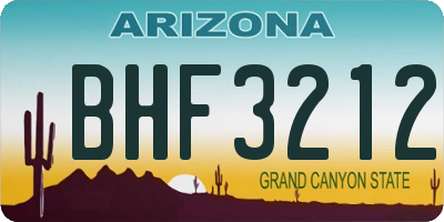 AZ license plate BHF3212