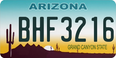 AZ license plate BHF3216