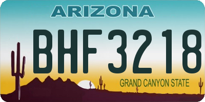 AZ license plate BHF3218