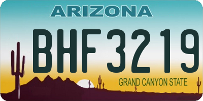 AZ license plate BHF3219