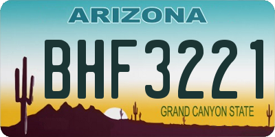 AZ license plate BHF3221