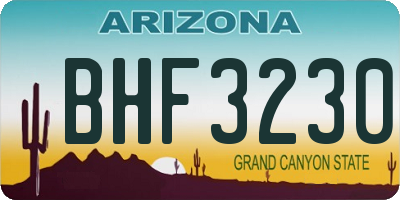 AZ license plate BHF3230