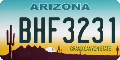 AZ license plate BHF3231
